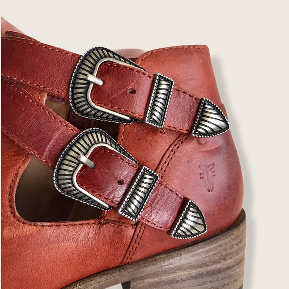 Frye Ray Leather Belt Western Shootie/Ankle Bootie - Picture 12 of 16